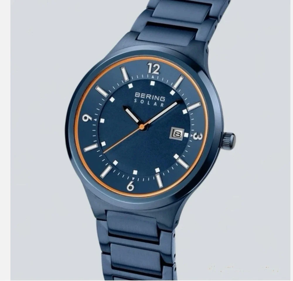 Bering Slim Solar Black Dial 42mm 5ATM Men s Watch 14442-797 MSRP $279